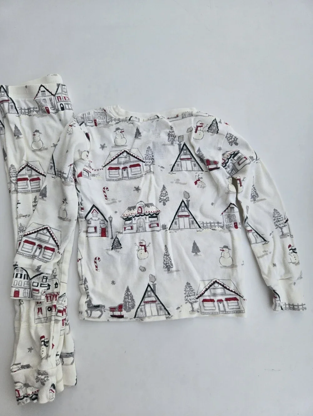 Little Planet Cream Holiday Village Pajama Set Organic Cotton 2T